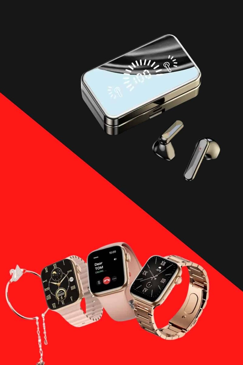 Bileklikli Amoled Ekran Akıllı Saat ve Dijital Göstergeli Kablosuz Bluetooth Kulaklık ANC/ ENC - Görsel 5