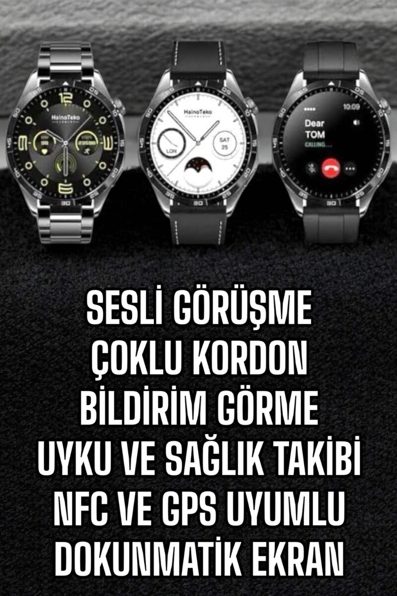 Akıllı Saat Titreşimli Pusula Nabız ve Tansiyon Ölçer NFC Uyumlu - Görsel 2