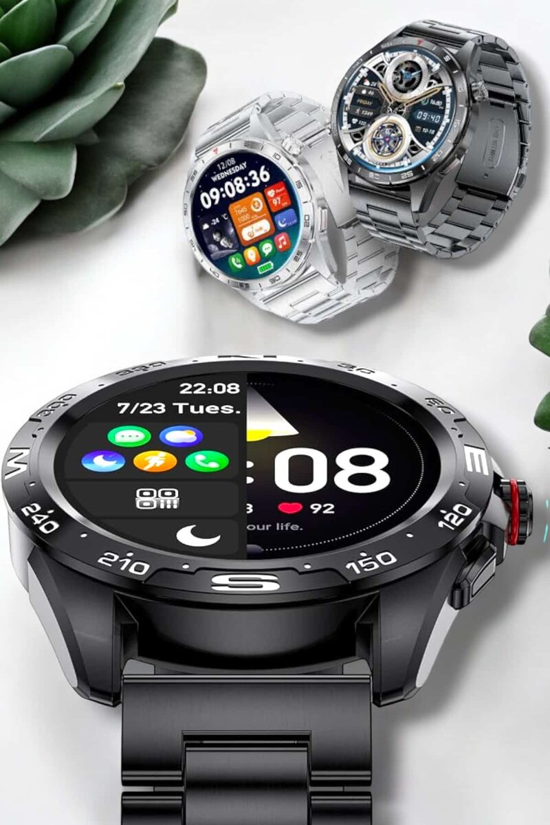 Akıllı Saat Sağlık ve Fitness Takibi Bluetooth Bağlantılı Dokunmatik Ekran - Görsel 2