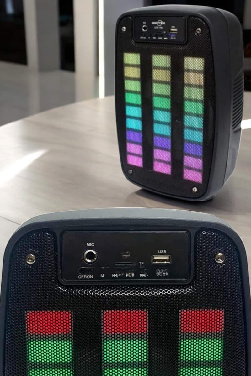 Bluetooth Hoparlör RGB Işıklı USB SD Kart Girişli Taşınabilir - Görsel 2