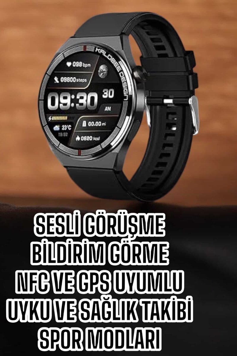 Akıllı Saat Bluetooth Bağlantılı Amoled Ekran Uyku ve Sağlık Takibi - Görsel 2
