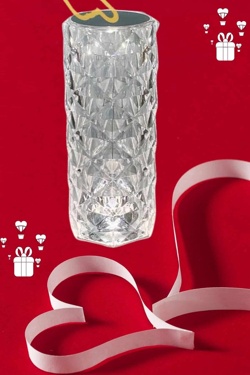 Sevgililer Günü İçin Hediye Kristal Lamba Sevgiliye Hediye USB Şarjlı Gece Lambası - Görsel 2