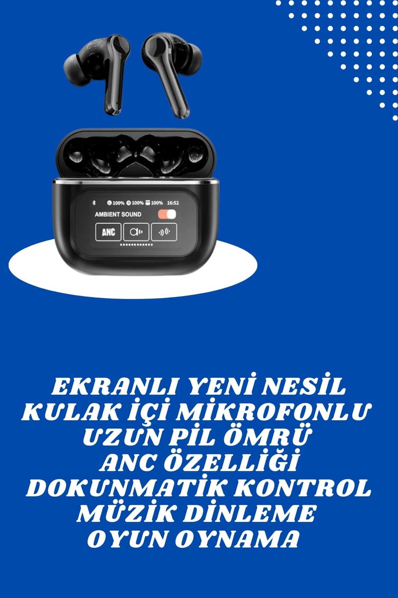 Ekranlı Yeni Nesil Pro Kulaklık ve Akıllı Saat Kampanyası Kulak İçi Mikrofonlu - Görsel 2