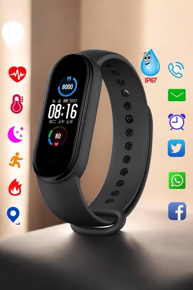 Akıllı Bileklik Fitness ve Sağlık İçin Akıllı Bileklik Adım Sayar Kalp Atışı Uyku İzleme - Görsel 5