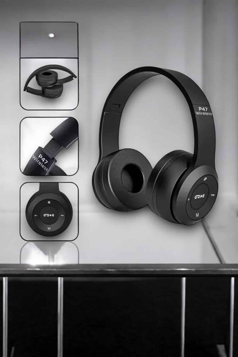 Kulak Üstü TF Kart ve AUX Destekli Ergonomik Bluetooth Kulaklık - Görsel 2