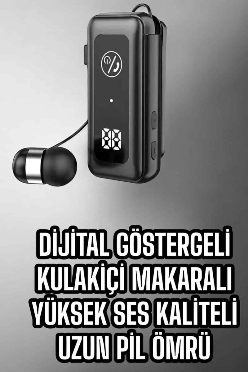 Makaralı Bluetooth Kulaklık Kulak İçi Dijital Göstergeli Yüksek Ses Kaliteli - Görsel 5