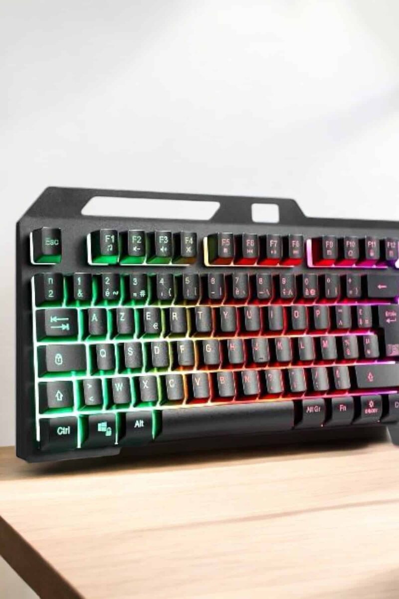 Led Işıklı Oyuncu Klavye Usb Girişli RGB Işıklı Q Klavye Mouse Hediyeli - Görsel 3