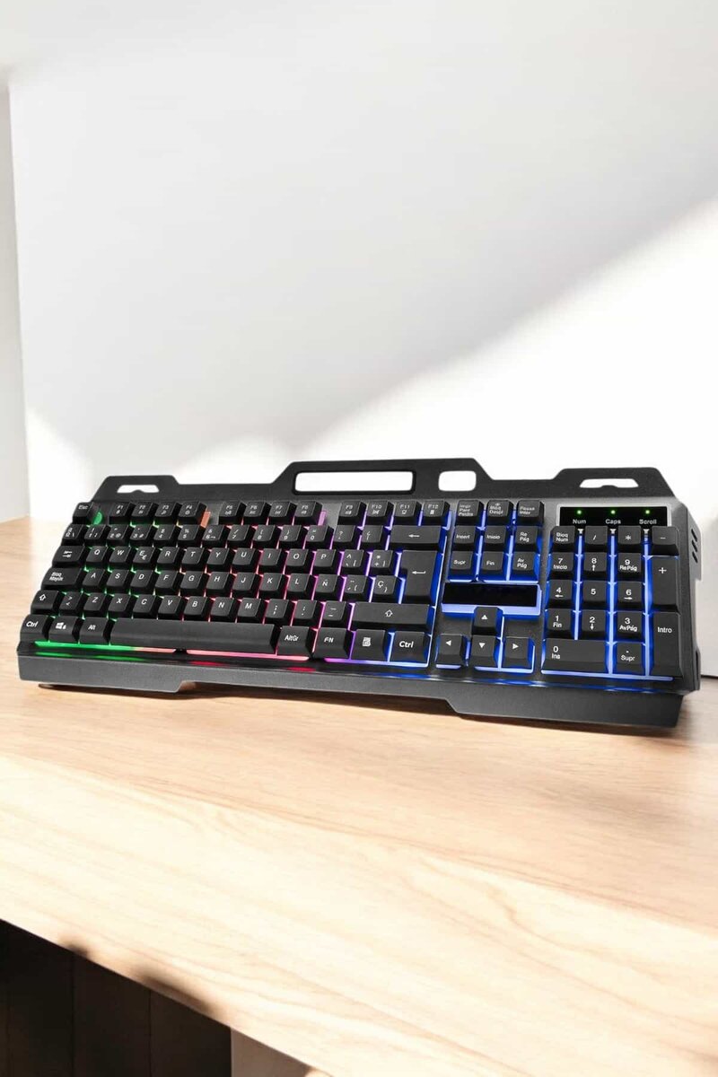 Led Işıklı Oyuncu Klavye Usb Girişli RGB Işıklı Q Klavye Mouse Hediyeli - Görsel 4