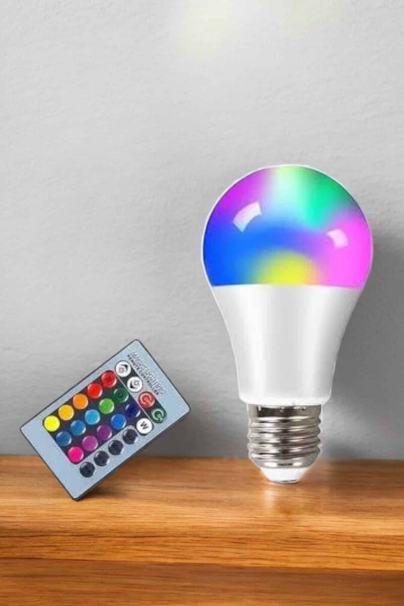 Led Ampul Enerji Dostu RGB Işıklı 100W Led Işık - Görsel 4