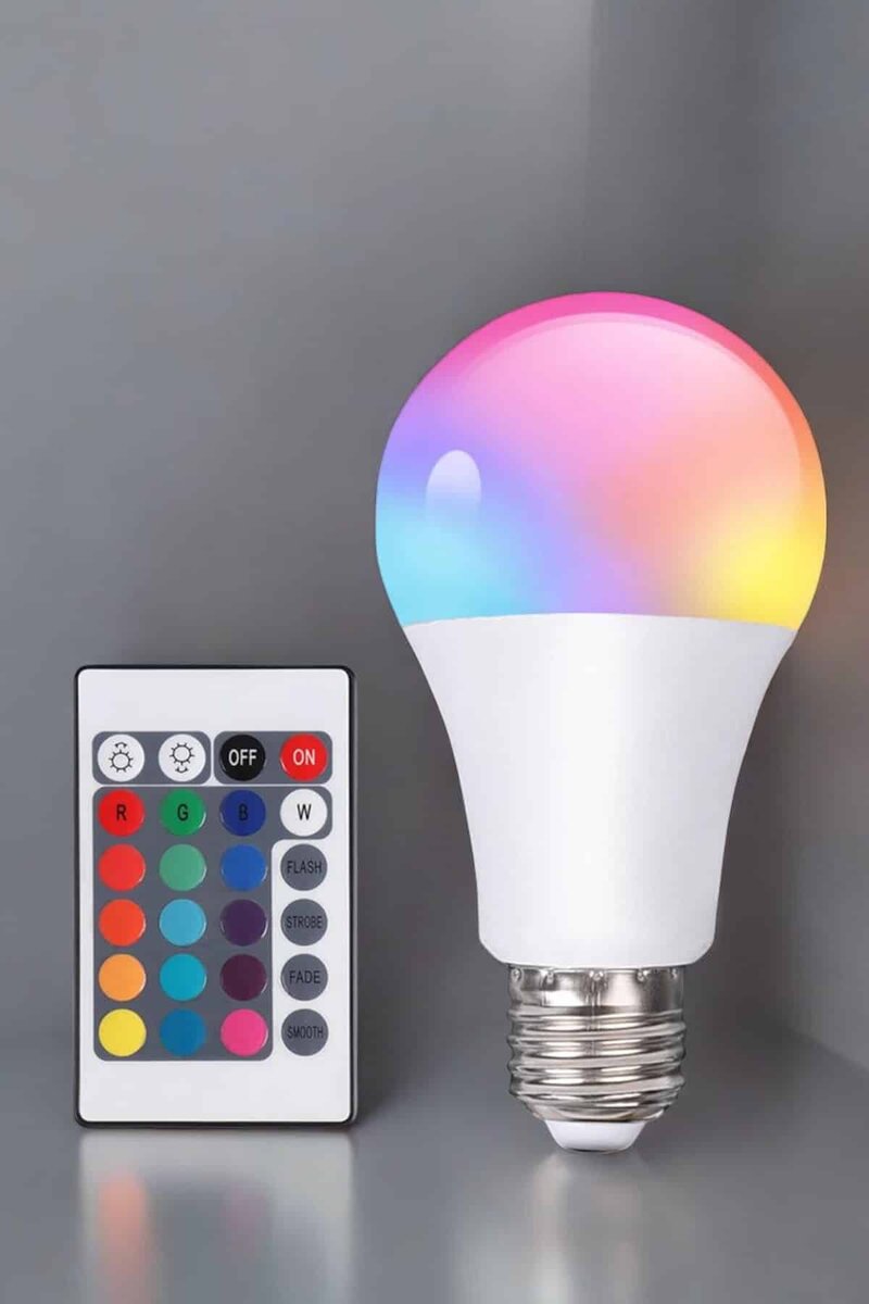 RGB Led Lamba Led Işık Ampul Renk Değiştirebilen 100 Watt - Görsel 5