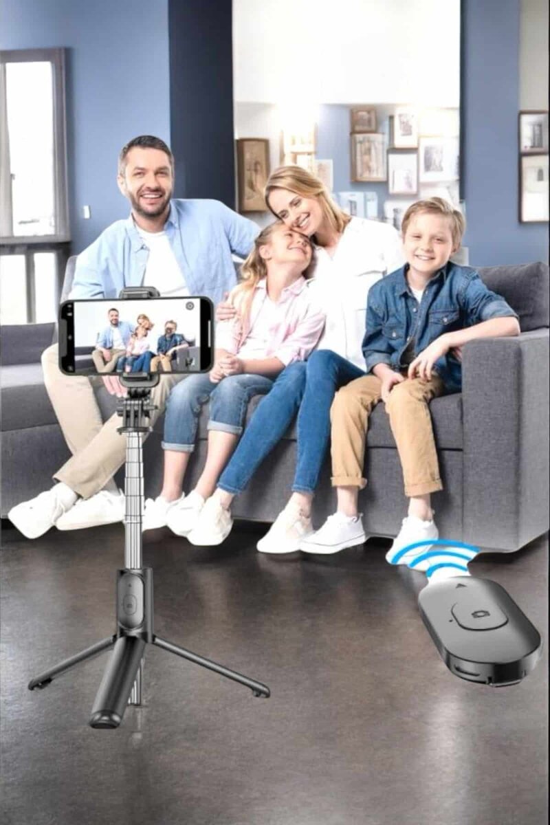 Kumandalı Tripod Telefon Tutucu Selfie Çubuğu 360 Derece Dönebilen - Görsel 2