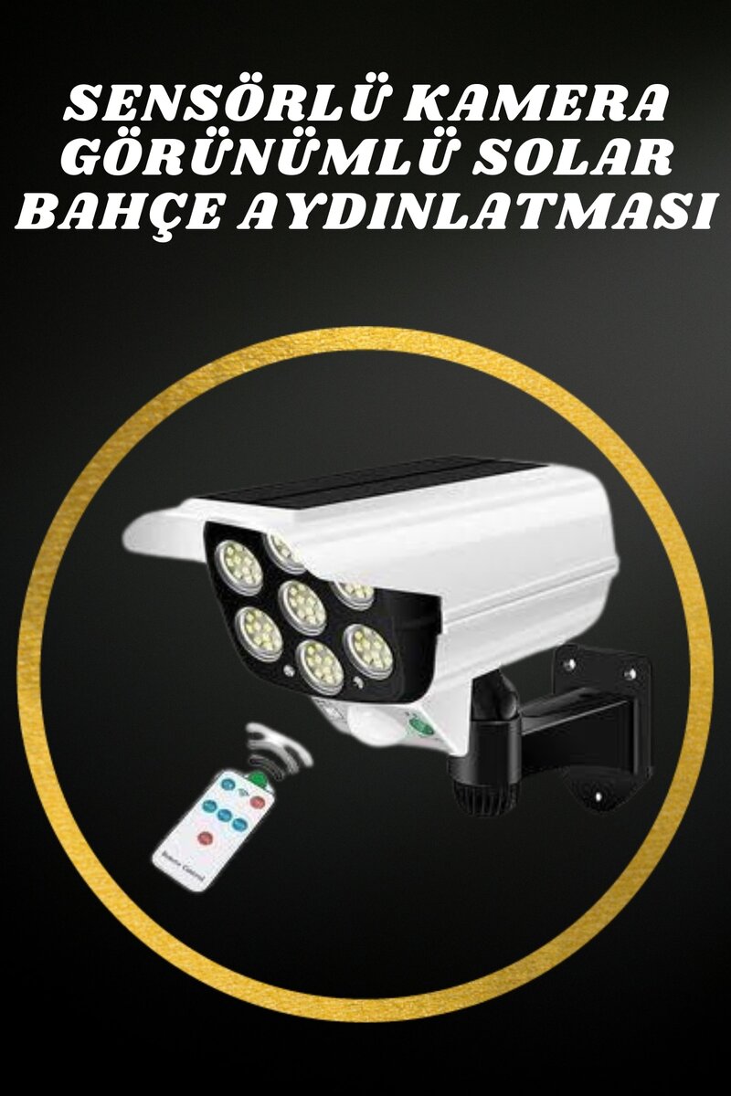 Solar Lamba Kamera Görünümlü Duvar Lambası Dönebilen Bahçe Aydınlatması - Görsel 5