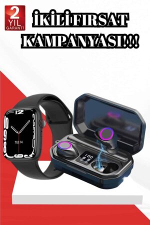 2025 Model Akıllı Saat ve Bluetooth Kulaklık 5.0 Bluetooth Bağlantılı Dokunmatik Ekran