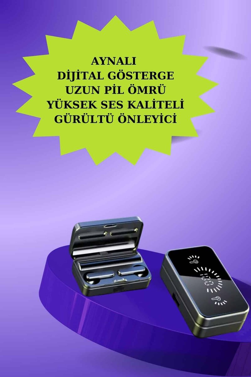 Powerbank Bluetooth Kulaklık Ve Yeni Model Akıllı Saat Seti ANC Özelliği Dokunamatik - Görsel 2