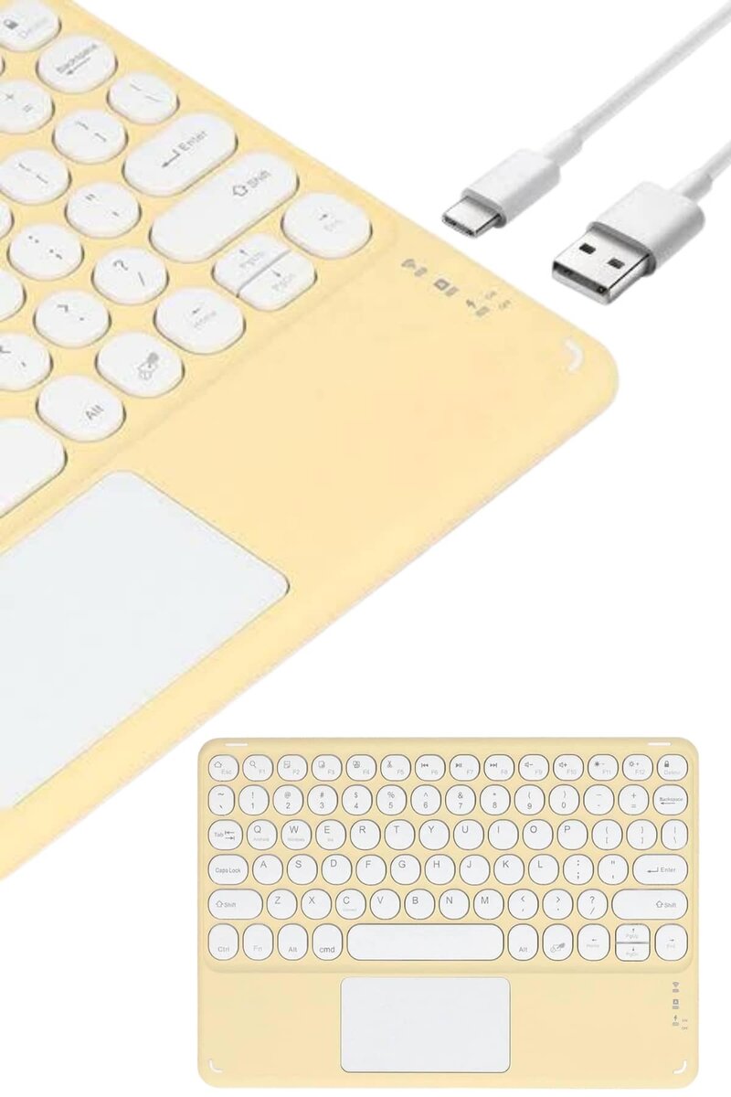 Touchpad Uyumlu Bluetooth Klavye Slim Kablosuz Wifi Q Klavye - Görsel 3