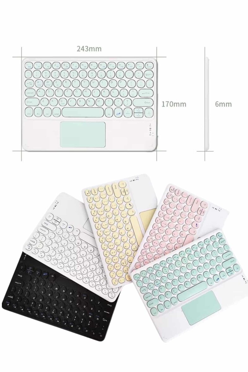 Touchpad Tüm Cihazlara Uyumlu Bluetooth Klavye Touchpad Slim Kablosuz Wifi Q Klavye - Görsel 5
