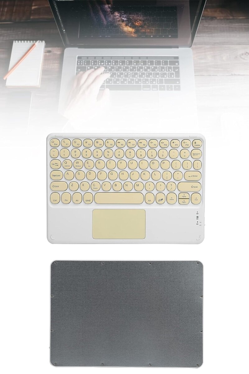 Touchpad Tüm Cihazlara Uyumlu Bluetooth Klavye Touchpad Slim Kablosuz Wifi Q Klavye - Görsel 3