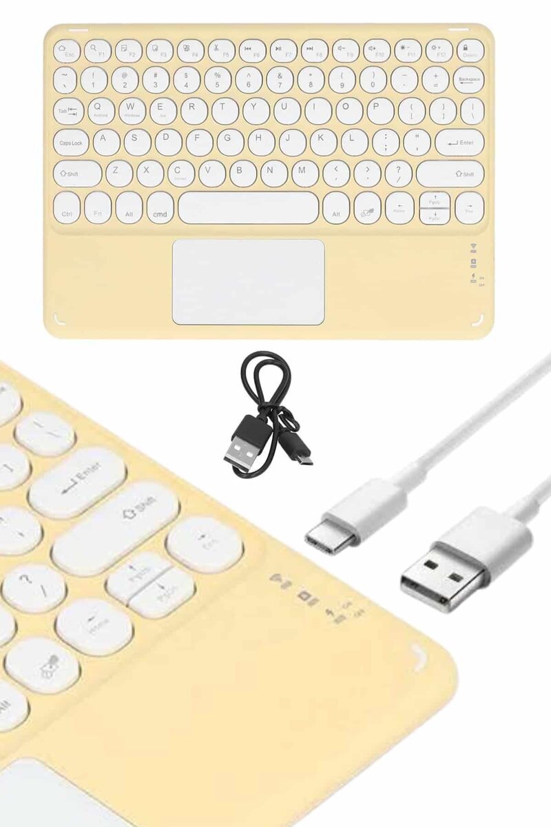 Android ve İOS Uyumlu Bluetooth Klavye Touchpad Slim Kablosuz Wifi Q Klavye - Görsel 3
