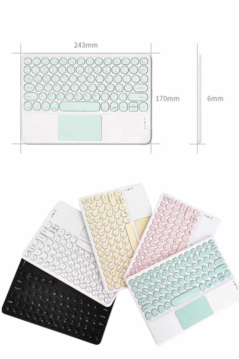 Android ve İOS Uyumlu Bluetooth Klavye Touchpad Slim Kablosuz Wifi Q Klavye - Görsel 4
