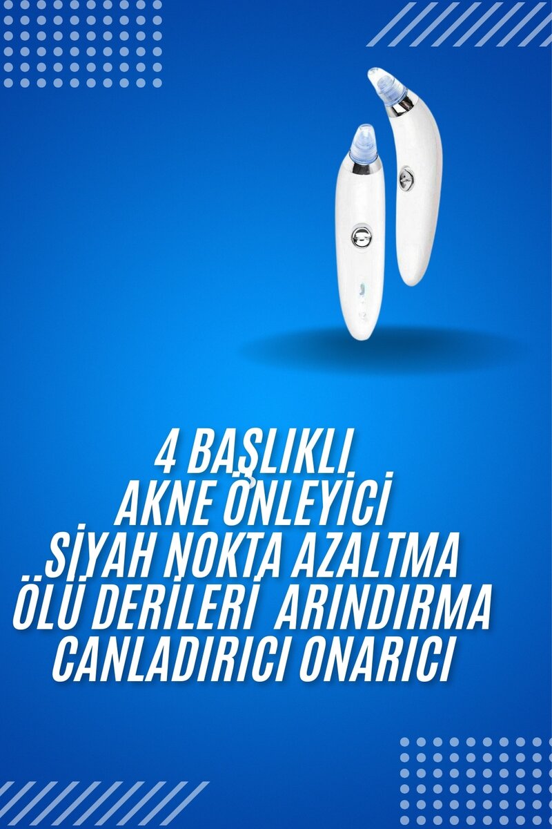 4 Başlıklı Pilli Vakumlu Siyah Nokta Temizleyici Akne Ve Sivilce Önleyici - Görsel 2