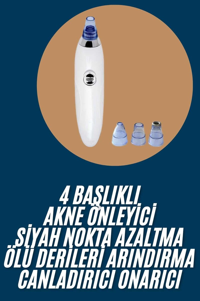 Yeni Nesil Vakumlu Pilli Siyah Nokta ve Yüz Temizleme Cihazı 4 Başlıklı - Görsel 2