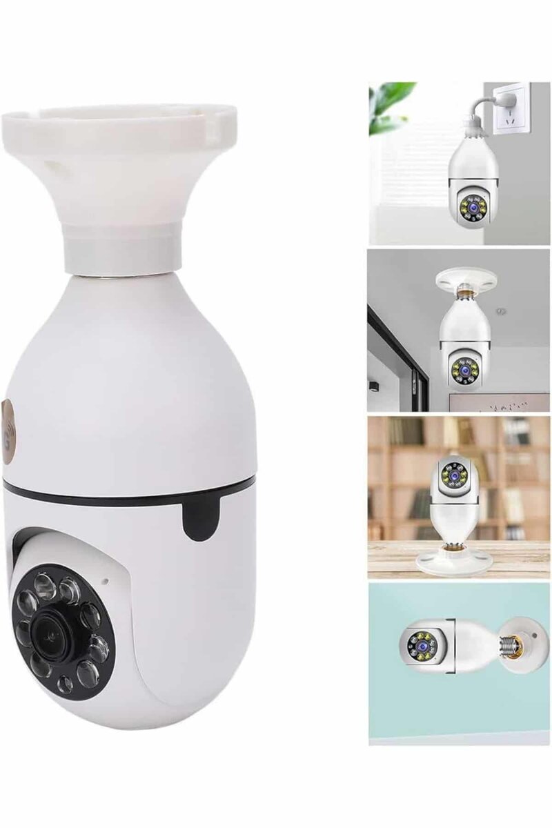 Akıllı Kamera Wifi Kamera Duylu Ampul Görünümlü 360 Derece Dönebilen Ev Kamerası - Görsel 5