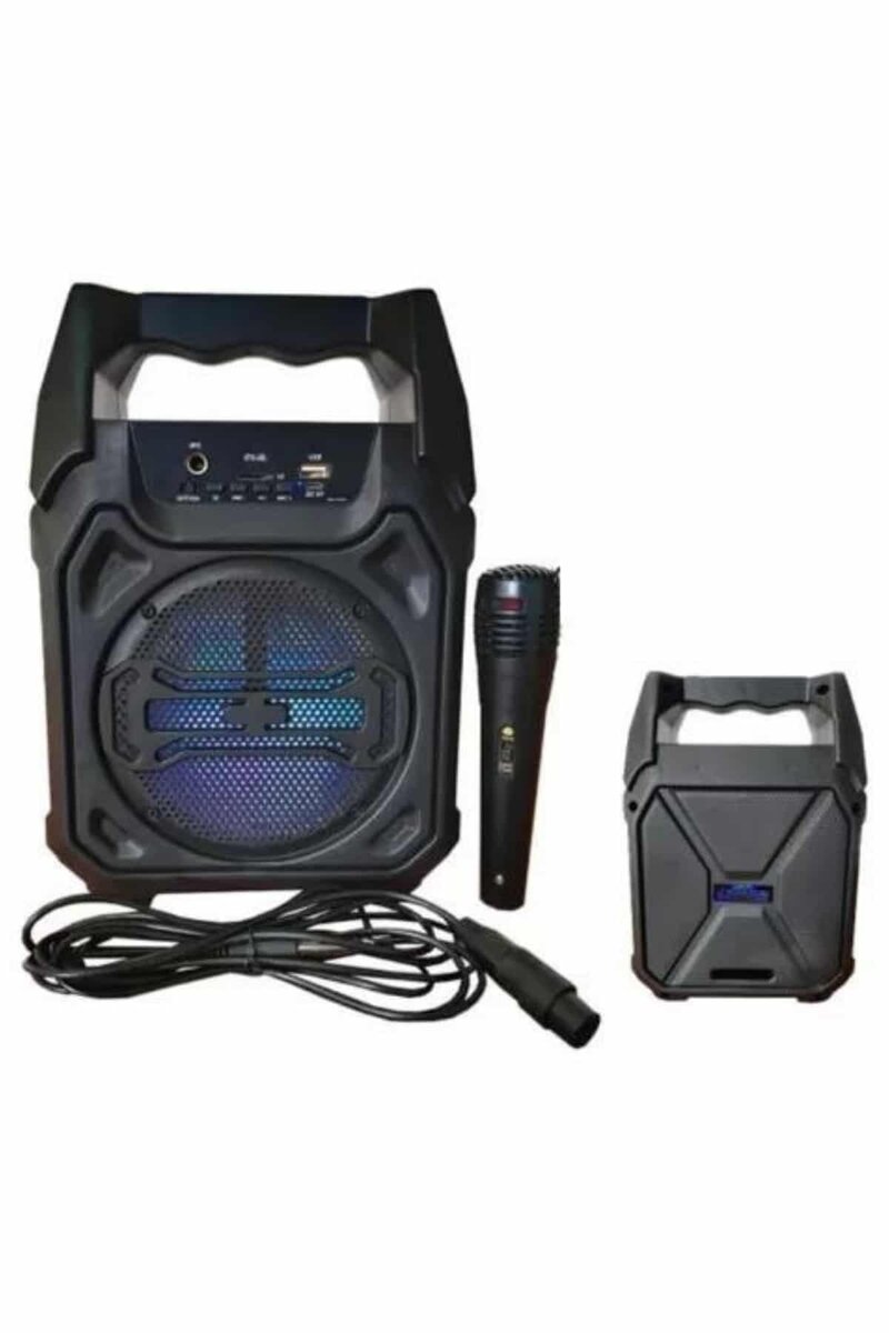 Karaoke Mikrofonlu Fm Radyolu Bluetooth Hoparlör Yüksek Ses Kaliteli - Görsel 2
