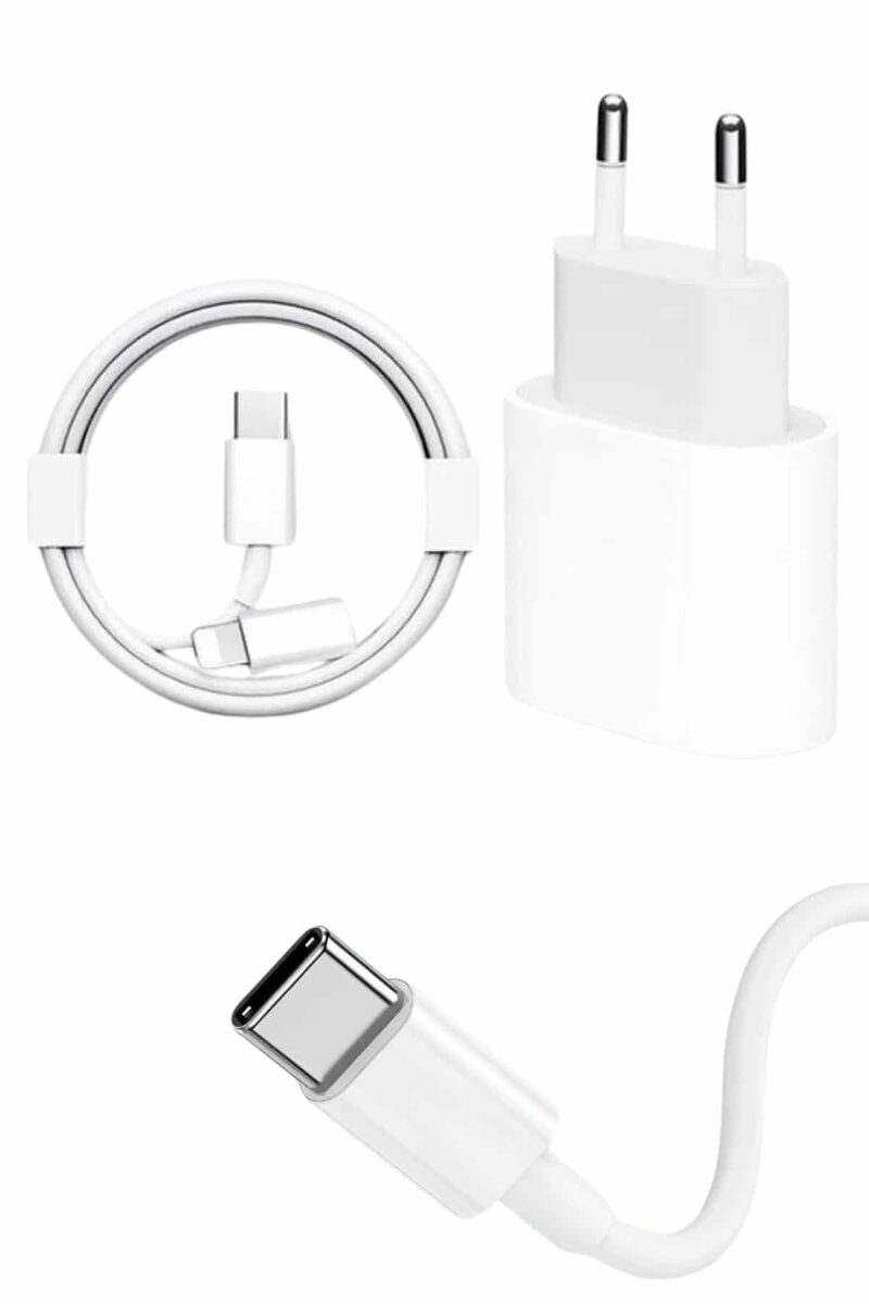 15/Pro/Pro Max 20W İOS Uyumlu Hızlı Şarj Aleti Adaptörlü Beyaz - Görsel 2