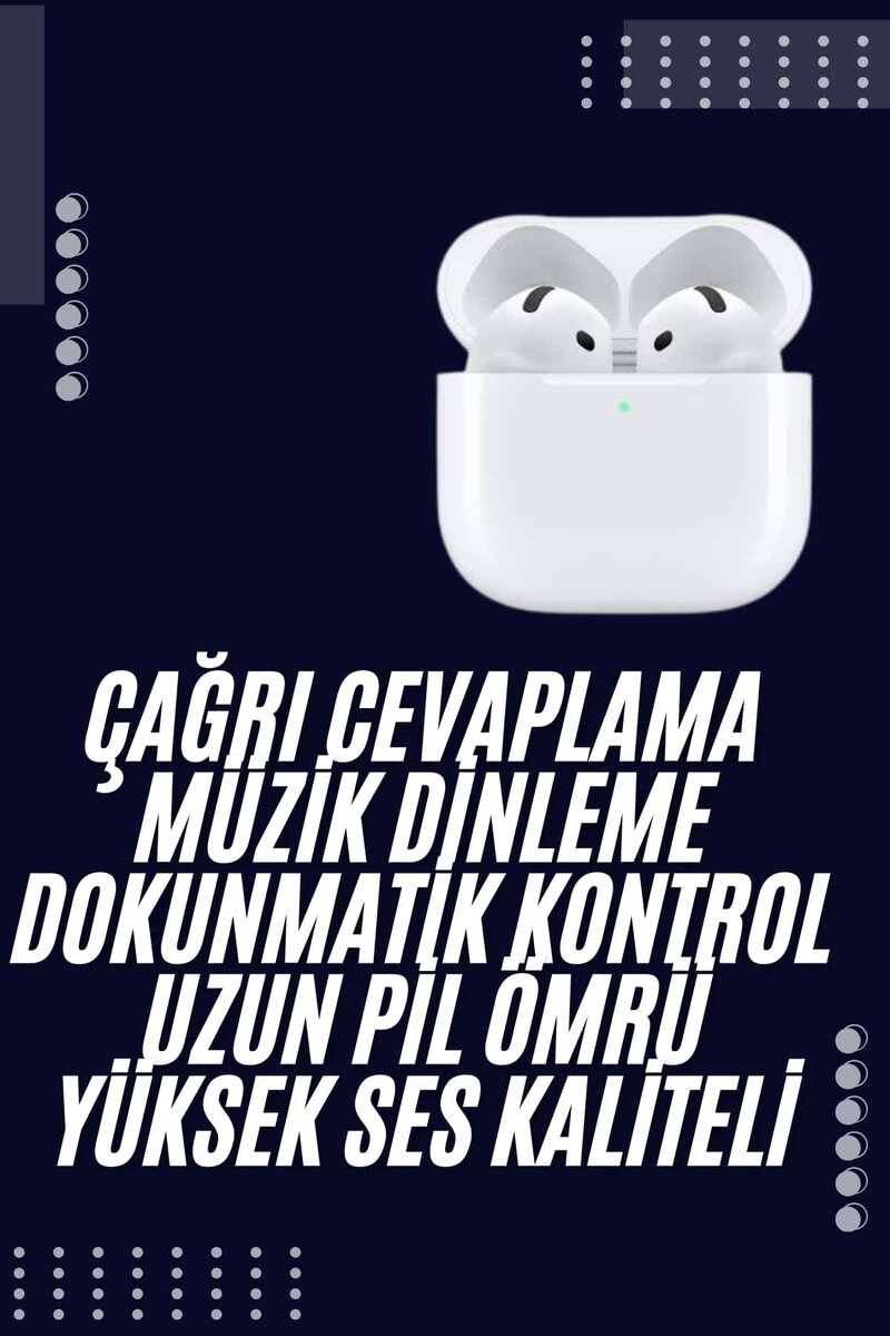 Bluetooth Kulaklık Beyaz Çağrı Cevaplama Dokunmatik Kontrol Kablosuz - Görsel 2