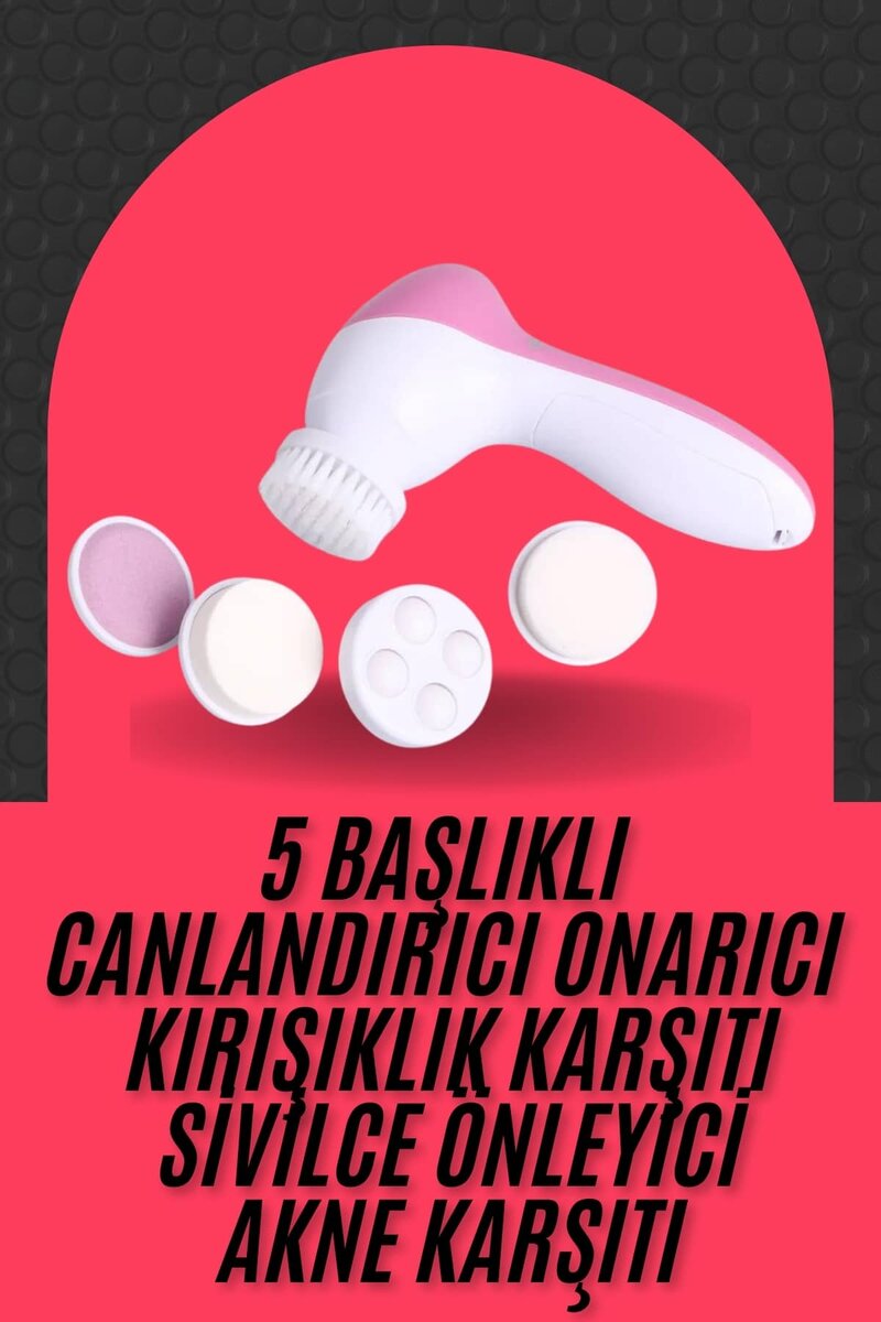 Cilt Temizleme ve Masaj Aleti 5 Başlıklı Akne ve Sivilce Önleyici - Görsel 2