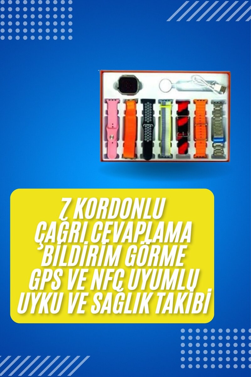 Akıllı Saat Çağrı Cevaplayabilen Unısex 7 Kordonlu Müzik Dinleme - Görsel 2