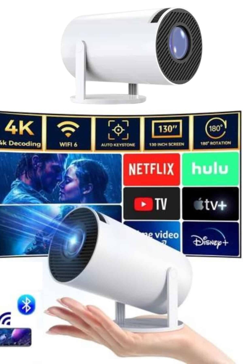 Taşınabilir Projeksiyon Ayaklı Projektör Android Uyumlu HDMI Girişli - Görsel 2