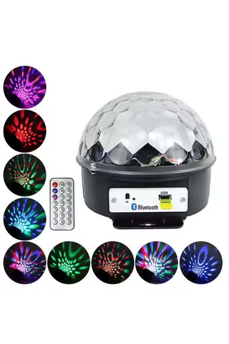 Disko Topu Renkli Işıklı Lazer Parti Bluetooth Bağlantılı Led Küre - Görsel 2