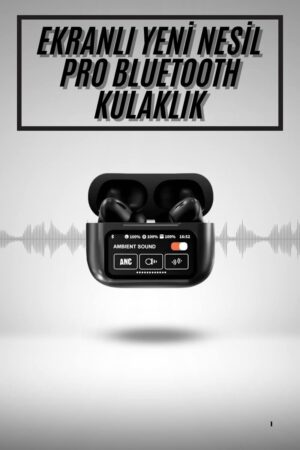 Yeni Nesil ANC Özellikli Çağrı Cevaplayan Dokunmatik Ekranlı Bluetooth Kulaklık Siyah