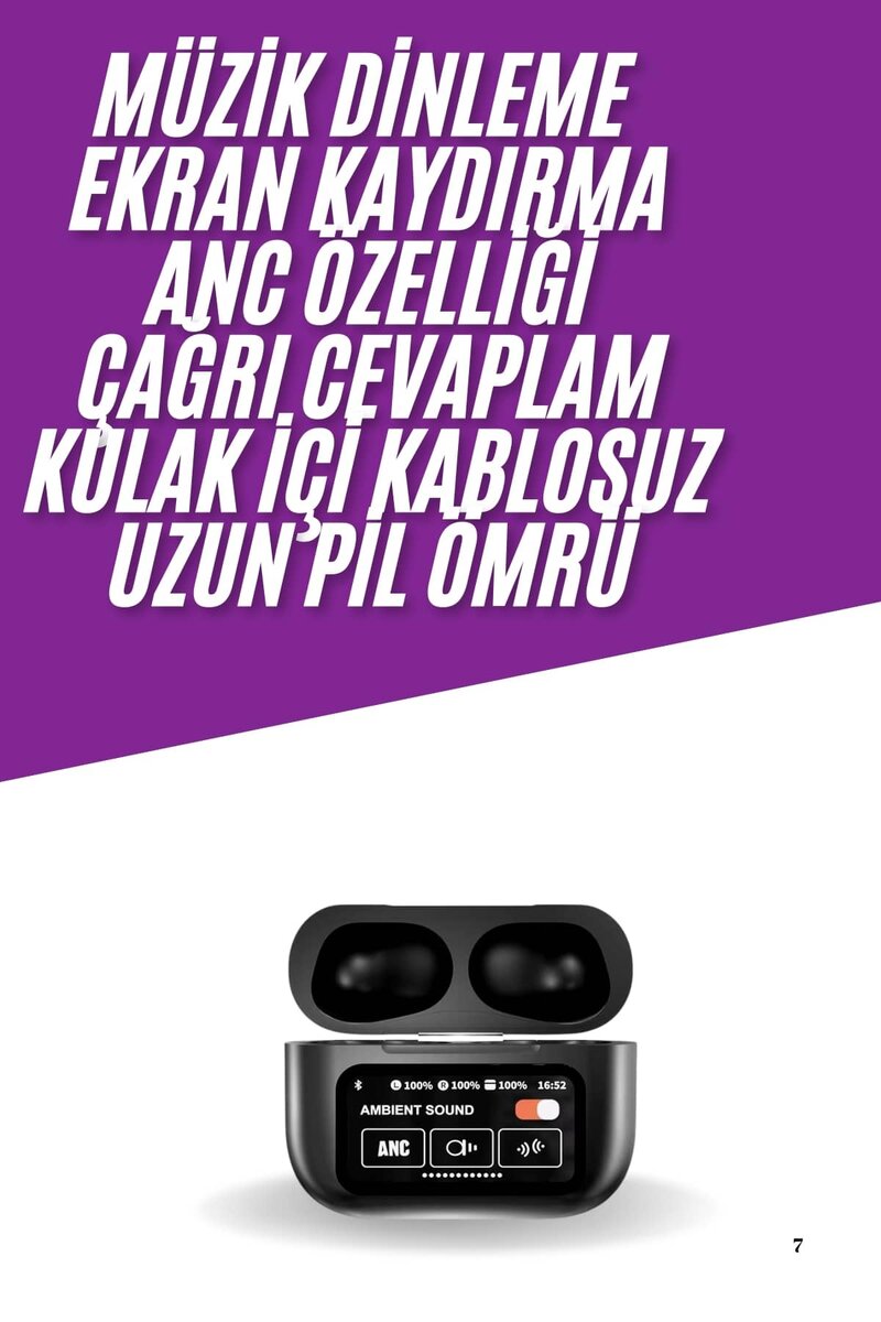2025 Model Bluetooth Kulaklık Dokunmatik Ekran Yüksek Ses Kalitesi - Görsel 2