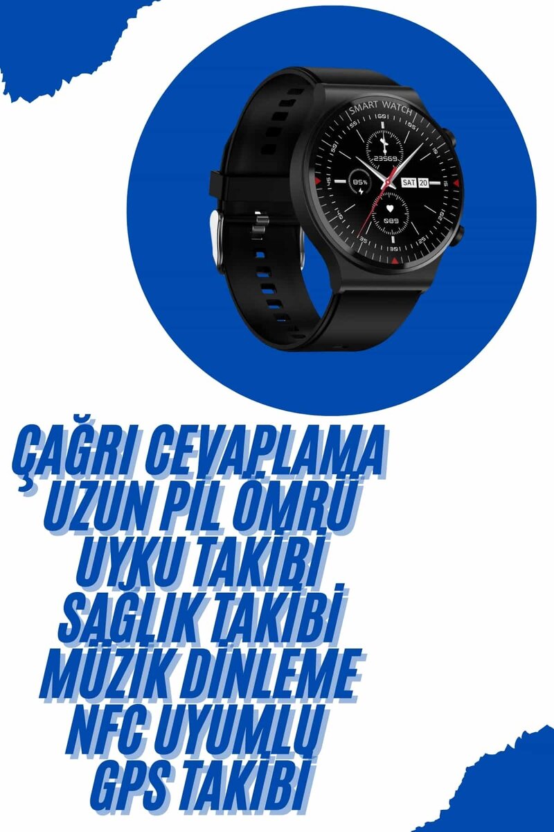 Akıllı Saat Yeni Nesil Üç Kordonlu Nabız Ölçer Çağrı Cevaplama - Görsel 2