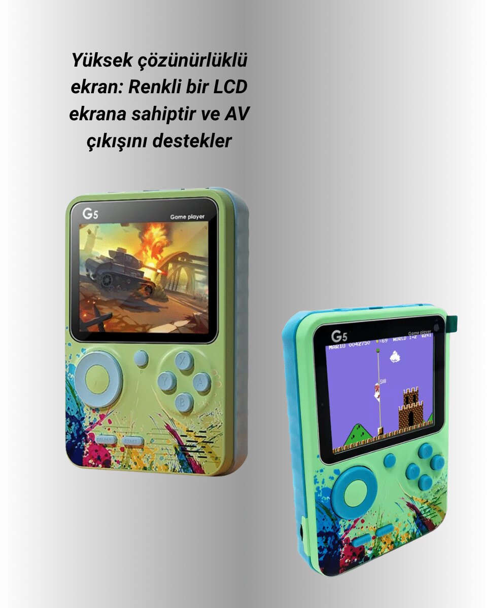 G5 Game Box Retro Mini Oyun Konsolu – 500 Dahili Oyun - Görsel 4