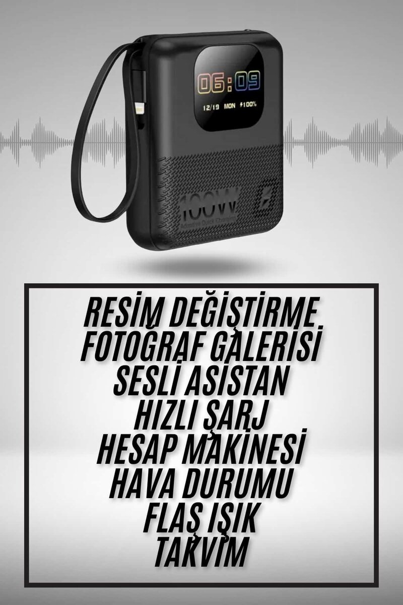 Akıllı Powerbank 10.000 MAH 4 Çıkışlı Taşınabilir Dijital Göstergeli - Görsel 2