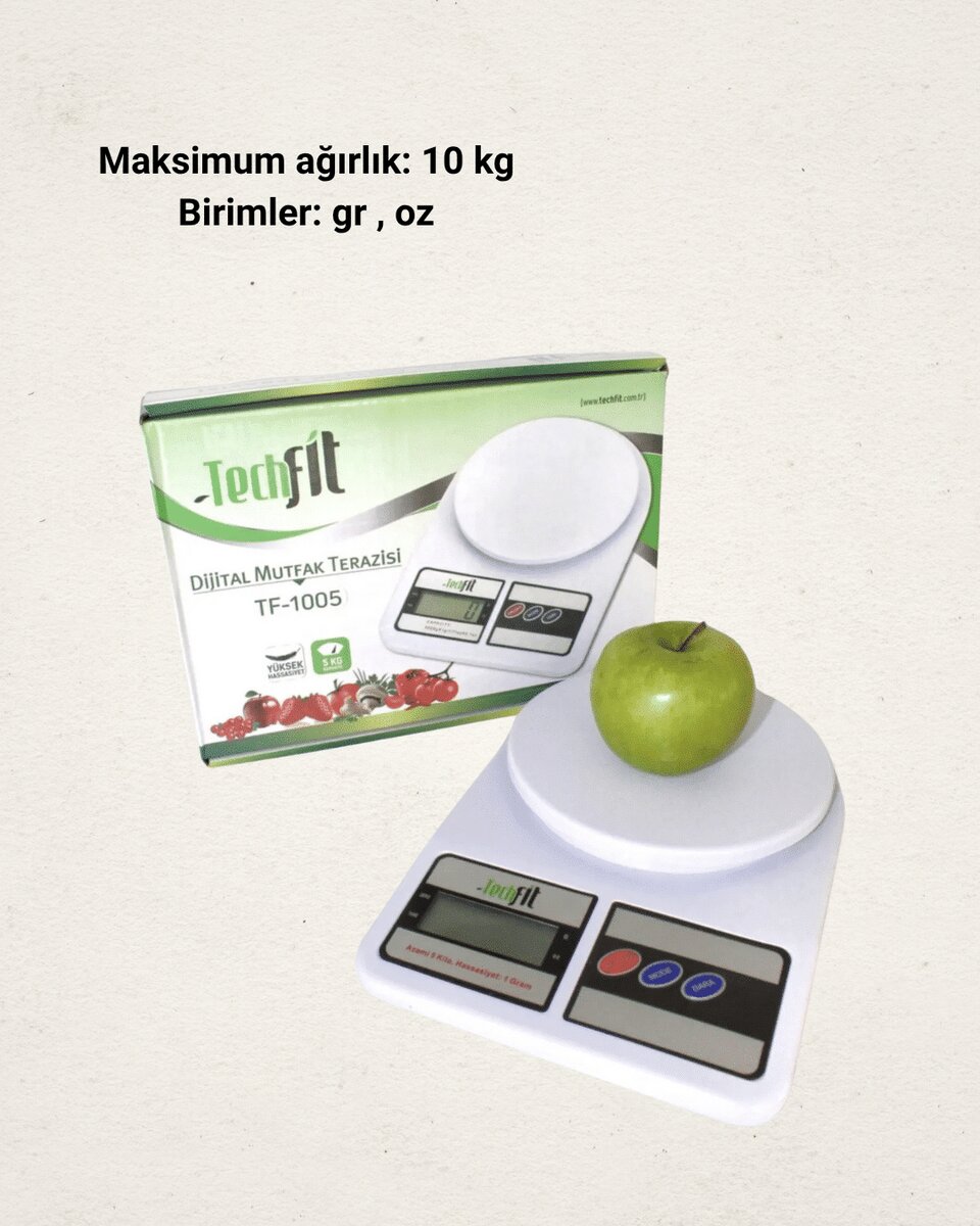 Hassas Ölçüm İçin Dijital Mutfak Tartısı – 10 Kg Kapasiteli - Görsel 3