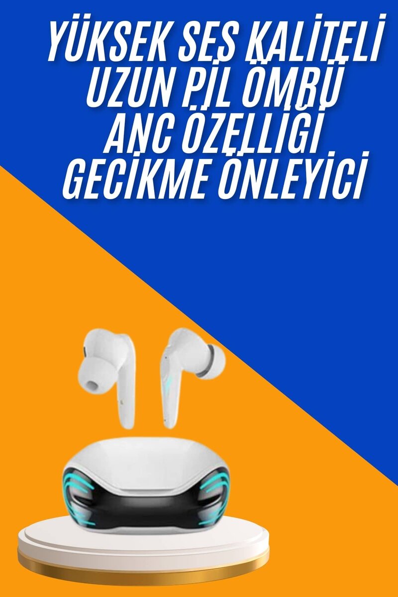 Oyuncu Kulaklığı Mikrofonlu Gürültü Engelleme Gecikme Önleyici Bluetooth Kulaklık - Görsel 2