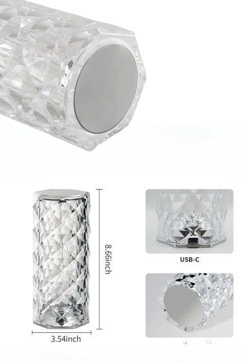 Yeni Nesil Modern Kristal Masa ve Gece Lambası Dokunmatik Renk Değiştirebilen - Görsel 2