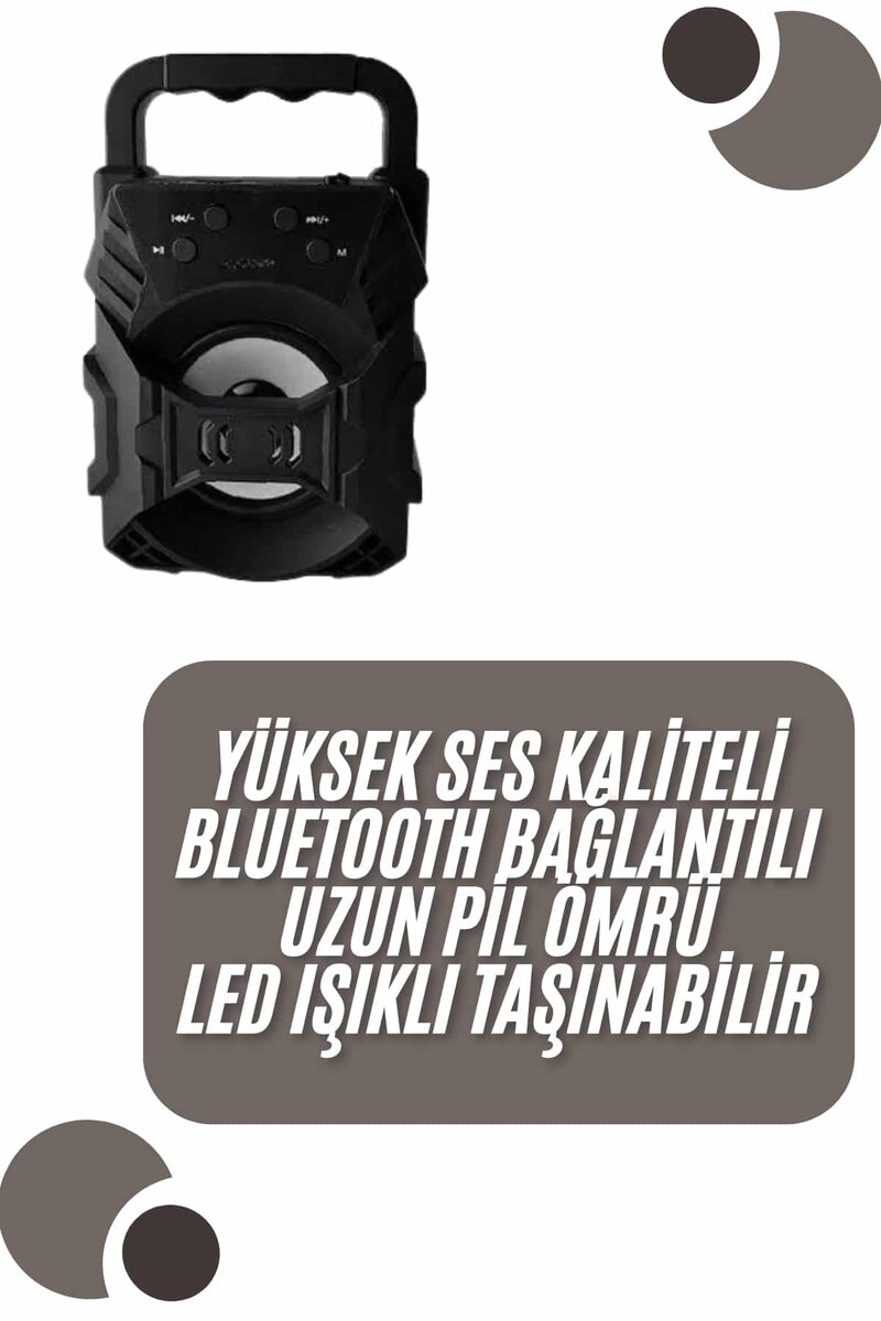Kablosuz Bluetooth Hoparlör Ses Bombası RGB Işıklı Taşınabilir Yüksek Ses Kaliteli - Görsel 2