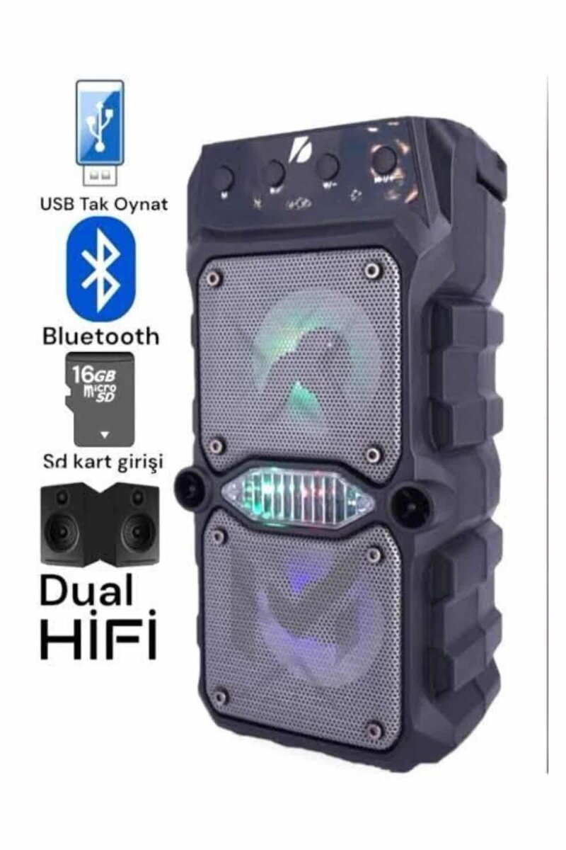 Ses Bombası Kablosuz Bluetooth Hoparlör Çift Çıkışlı Yüksek Ses Kaliteli Hoparlör - Görsel 3