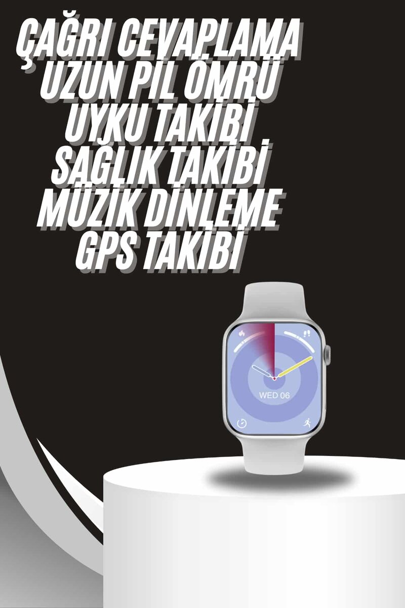 Akıllı Saat Gümüş Kasa Bluetooth Kulaklık Hediyeli Çok Fonksiyonlu İkili Set - Görsel 2