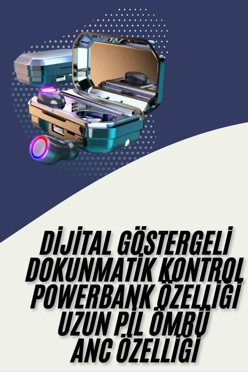 Bluetooth Kulaklık Android ve İOS Uyumlu ANC Özellikli Dijital Şarj Göstergeli - Görsel 2