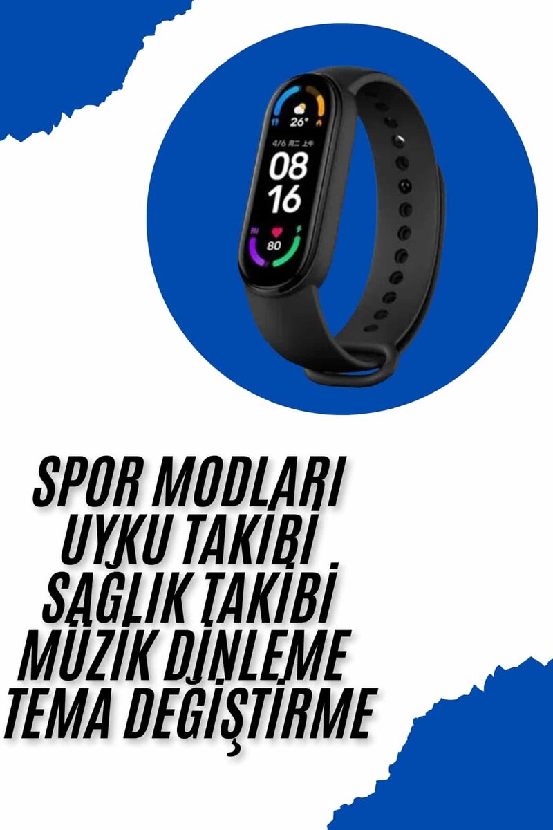 Akıllı Uyumlu Bileklik M6 Adımsayar Spor Modları Çağrı Görme Türkçe Menü - Görsel 2