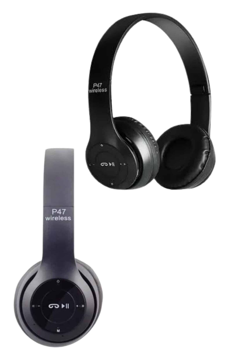 Bluetooth Kablosuz Kulaklık Siyah Wireless 5.0 Kulak Üstü Uzun Pil Ömrü - Görsel 5