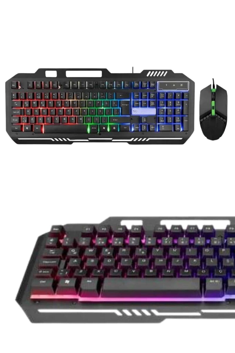 Işıklı Oyuncu Q Klavye Mouse Seti Siyah Gaming Oyuncu Klavye - Görsel 3