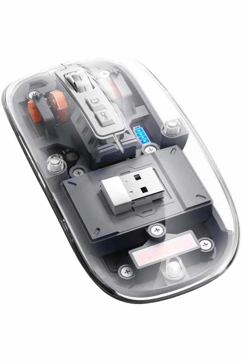 Kablosuz Mouse Fare Şarjlı Bluetooth Wireless Çift Modlu Sessiz - Görsel 2