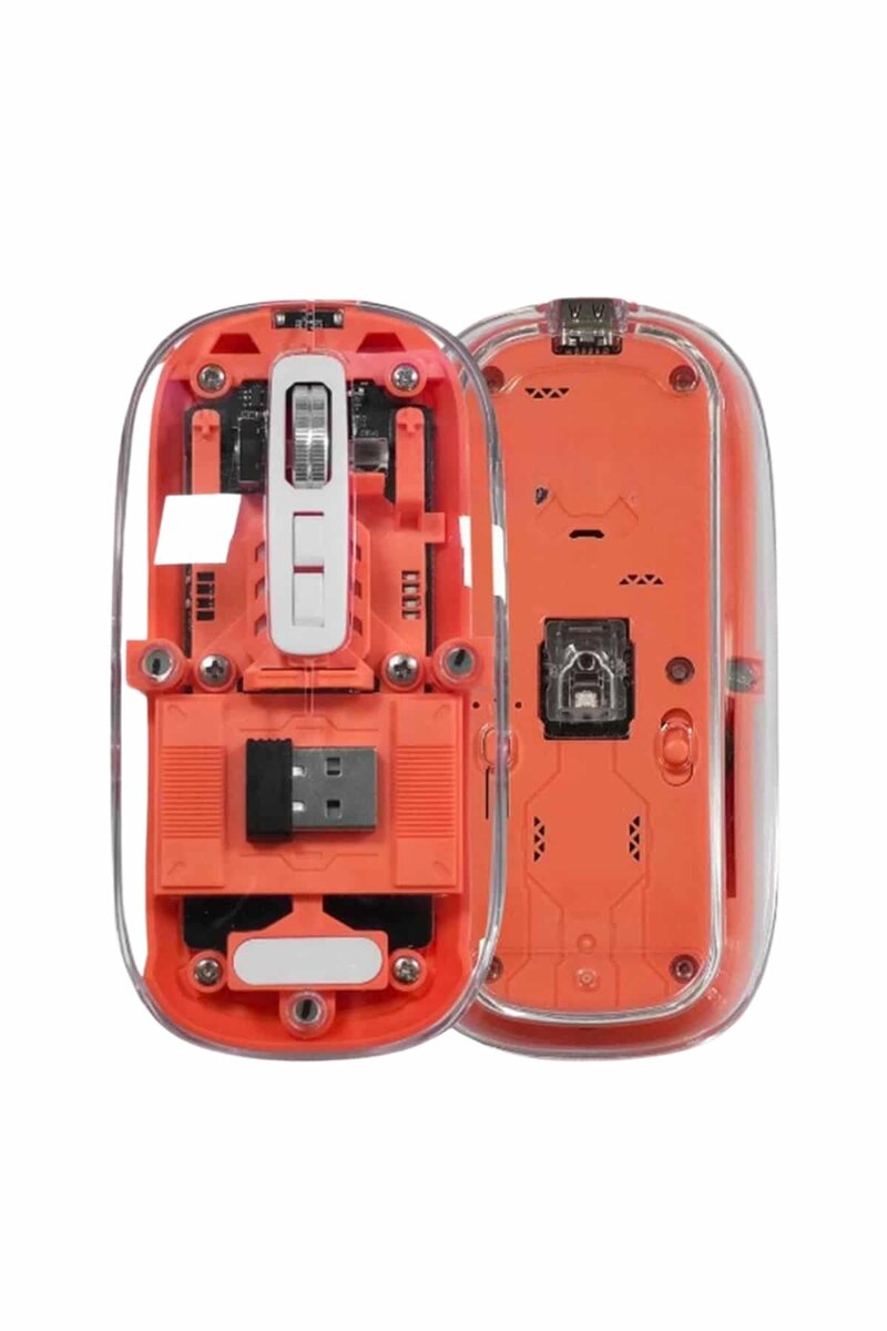 Kablosuz Mouse Fare Şarjlı Bluetooth Wireless Çift Modlu Sessiz - Görsel 3